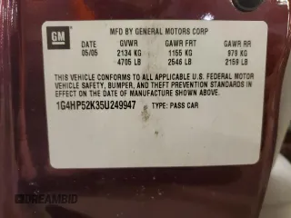2005 Buick LeSabre Custom with VIN 1G4HP52K35U249947, listed as a Copart auction lot 44951085 with 81,381 mi miles and Salvage Title. Bid and sale history available at carsss.com. Image 14.