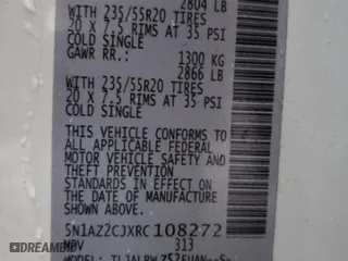 2024 Nissan Murano SL with VIN 5N1AZ2CJXRC108272, listed as a Copart auction lot 84890004 with 13,876 mi miles and Salvage Title. Bid and sale history available at carsss.com. Image 15.