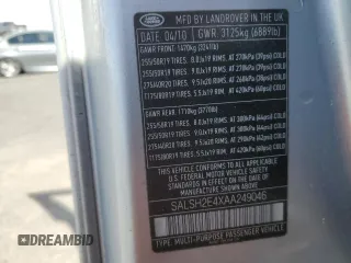 2010 Land Rover Range Rover Sport SC with VIN SALSH2E4XAA249046, listed as a Copart auction lot 54266725 with 119,930 mi miles and Clean Title. Bid and sale history available at carsss.com. Image 13.