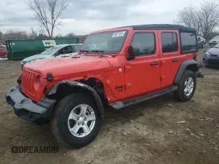 2021 Jeep Wrangler Unlimited Sport S with VIN 1C4HJXDG9MW819947, listed as a Copart auction lot 88871625 with 74,097 mi miles and Salvage Title. Bid and sale history available at carsss.com. Image 1.