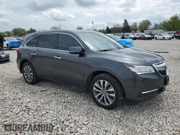 2014 Acura MDX Technology z VIN 5FRYD4H48EB004505, wystawiony jako Copart lot #54679575 z przebiegiem 180 836 mil mil oraz Szkoda całkowita • Salvage title. Historia ofert i sprzedaży dostępna na DreamBid. Obrazek 4.