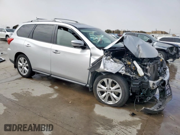 2018 Nissan Pathfinder SV with VIN 5N1DR2MN0JC671320, listed as a Copart auction lot 48250555 with 0 mi miles and Salvage Title. Bid and sale history available at carsss.com. Image 4.