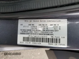 2014 Mazda 6 i Grand Touring with VIN JM1GJ1W61E1132313, listed as a Copart auction lot 54898745 with 117,905 mi miles and Salvage Title. Bid and sale history available at DreamBid. Image 12.