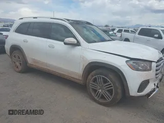 2025 Mercedes-Benz GLS 450 with VIN 4JGFF5KE3SB402662, listed as a IAAI auction lot 42047355 with 2,879 mi miles and . Bid and sale history available at DreamBid. Image 1.