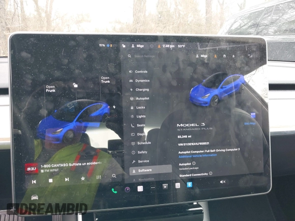 2020 Tesla Model 3 Standard Range Plus with VIN 5YJ3E1EA1LF658521, listed as a IAAI auction lot 41804722 with 83,248 mi miles and . Bid and sale history available at DreamBid. Image 18.