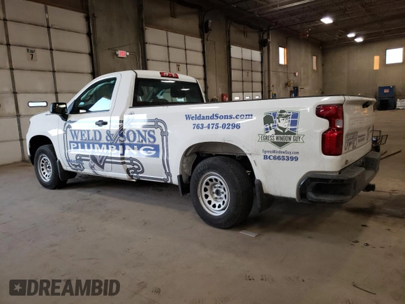 2022 Chevrolet Silverado 1500 Work Truck with VIN 3GCNAAEK9NG504553, listed as a Copart auction lot 43327085 with 42,722 mi miles and Salvage Title. Bid and sale history available at DreamBid. Image 2.