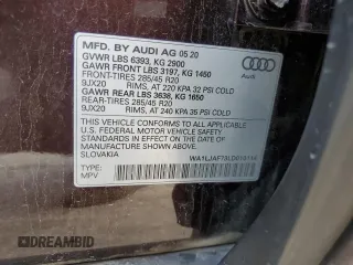 2020 Audi Q7 Premium Plus with VIN WA1LJAF73LD010114, listed as a Copart auction lot 74204703 with Not provided miles and . Bid and sale history available at DreamBid. Image 15.