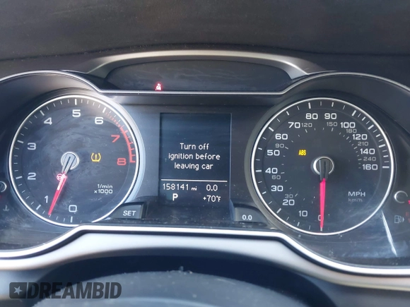 2013 Audi A4 Premium Plus with VIN WAUFFAFL7DN008649, listed as a IAAI auction lot 42146742 with 158,141 mi miles. Bid and sale history available at carsss.com. Image 7.