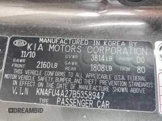 2011 Kia Forte EX with VIN KNAFU4A27B5358947, listed as a Copart auction lot 68000984 with 118,917 mi miles and Salvage Title. Bid and sale history available at carsss.com. Image 12.