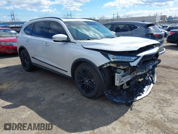 2023 Acura MDX w/Advance Package with VIN 5J8YE1H80PL021493, listed as a IAAI auction lot 41709351 with 23,467 mi miles. Bid and sale history available at carsss.com. Image 1.
