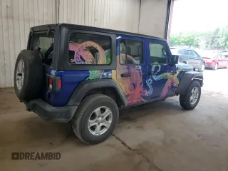 2019 Jeep Wrangler Unlimited Sport S with VIN 1C4HJXDG3KW504073, listed as a Copart auction lot 59037655 with 80,523 mi miles and Salvage title. Bid and sale history available at DreamBid. Image 3.