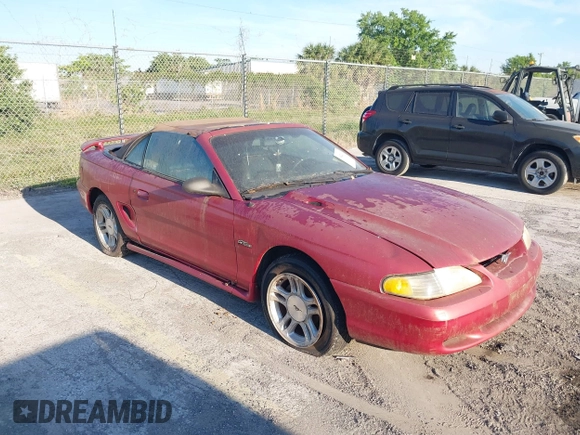 1998 Ford Mustang GT with VIN 1FAFP45X3WF201910, listed as a IAAI auction lot 41882210 with 96,415 mi miles. Bid and sale history available at carsss.com. Image 1.