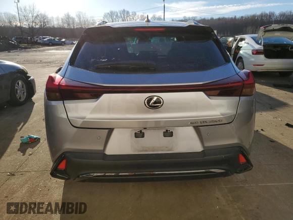 2023 Lexus UX 250h F Sport with VIN JTHB9JBHXP2067404, listed as a Copart auction lot 43605075 with 24,268 mi miles and Salvage title. Bid and sale history available at DreamBid. Image 6.