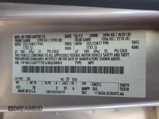 2014 Ford Escape S with VIN 1FMCU0F77EUB23893, listed as a Copart auction lot 52573985 with 101,383 mi miles and Salvage Title. Bid and sale history available at carsss.com. Image 15.
