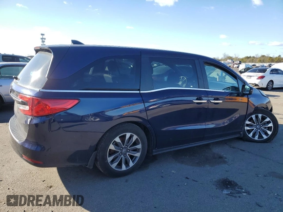 2023 Honda Odyssey EX-L with VIN 5FNRL6H65PB034599, listed as a Copart auction lot 44299035 with 22,817 mi miles and Salvage Title. Bid and sale history available at carsss.com. Image 3.