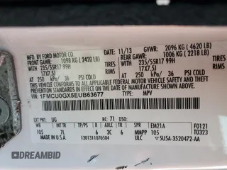 2014 Ford Escape SE with VIN 1FMCU0GX5EUB63677, listed as a Copart auction lot 88471095 with Not Provided miles and Salvage Title. Bid and sale history available at carsss.com. Image 12.