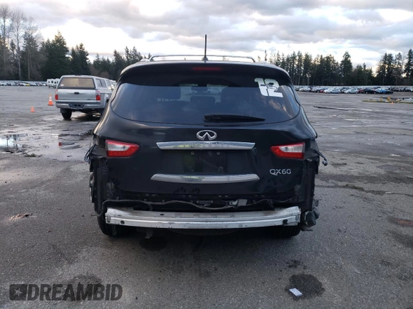 2014 Infiniti QX60 with VIN 5N1AL0MM2EC520730, listed as a Copart auction lot 81317454 with 133,627 mi miles and Salvage Title. Bid and sale history available at carsss.com. Image 6.
