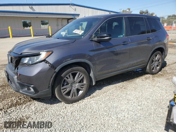 2019 Honda Passport EX-L with VIN 5FNYF7H58KB003906, listed as a Copart auction lot 46312795 with 59,417 mi miles and Salvage Title. Bid and sale history available at carsss.com. Image 1.