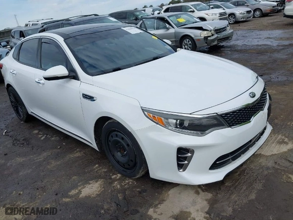 2016 Kia Optima SXL Turbo with VIN 5XXGV4L2XGG093431, listed as a IAAI auction lot 41460826 with 154,154 mi miles. Bid and sale history available at carsss.com. Image 1.