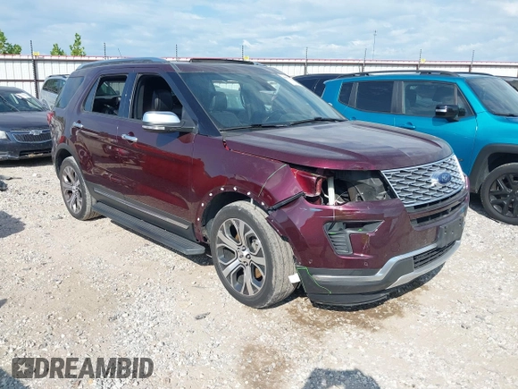 2018 Ford Explorer Platinum with VIN 1FM5K8HT7JGA52887, listed as a IAAI auction lot 40377025 with 92,577 mi miles. Bid and sale history available at carsss.com. Image 1.