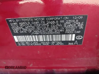 2010 Lexus ES 330 with VIN JTHBK1EG0A2369346, listed as a IAAI auction lot 41379975 with 180,402 mi miles and . Bid and sale history available at DreamBid. Image 9.