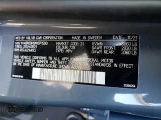 2022 Volvo XC60 Recharge Plug-In Hybrid R-Design with VIN YV4BR0DM9N1971590, listed as a Copart auction lot 80200974 with 50,415 mi miles and Salvage Title. Bid and sale history available at carsss.com. Image 14.