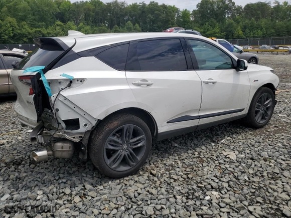 2023 Acura RDX w/A-Spec Package with VIN 5J8TC1H67PL007072, listed as a Copart auction lot 58448564 with 0 mi miles and Salvage Title. Bid and sale history available at carsss.com. Image 3.
