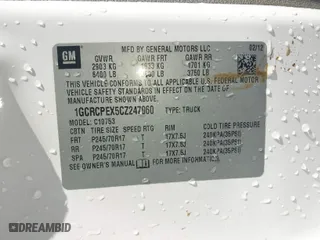 2012 Chevrolet Silverado 1500 Work Truck with VIN 1GCRCPEX5CZ247060, listed as a IAAI auction lot 41650364 with 175,587 mi miles. Bid and sale history available at carsss.com. Image 9.