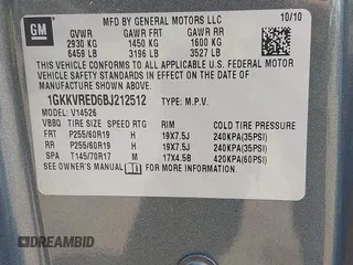 2011 GMC Acadia SLT1 with VIN 1GKKVRED6BJ212512, listed as a IAAI auction lot 42166347 with 116,513 mi miles. Bid and sale history available at carsss.com. Image 9.