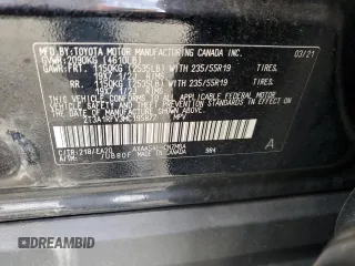 2021 Toyota RAV4 XLE Premium with VIN 2T3A1RFV3MC195877, listed as a Copart auction lot 55220955 with 92,679 mi miles and Salvage title. Bid and sale history available at DreamBid. Image 13.