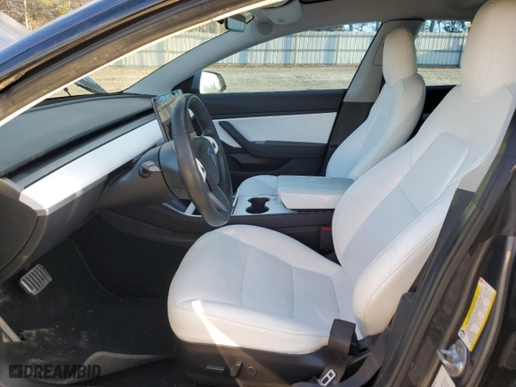 2019 Tesla Model 3 Long Range with VIN 5YJ3E1EB5KF195256, listed as a Copart auction lot 89077375 with 55,719 mi miles and Salvage Title. Bid and sale history available at carsss.com. Image 7.