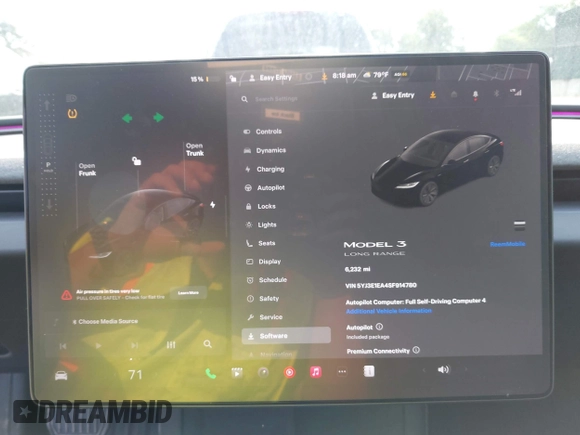 2025 Tesla Model 3 Long Range с VIN 5YJ3E1EA4SF914780, выставлен на аукционе IAAI как лот 42375738 с пробегом 6 232 миль миль и . История ставок и продаж доступна на DreamBid. Изображение 7.