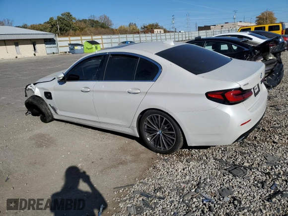 2021 BMW 5 Series 530e with VIN WBA13AG08MCF72963, listed as a Copart auction lot 77743654 with Not Provided miles and Non Repairable. Bid and sale history available at carsss.com. Image 2.