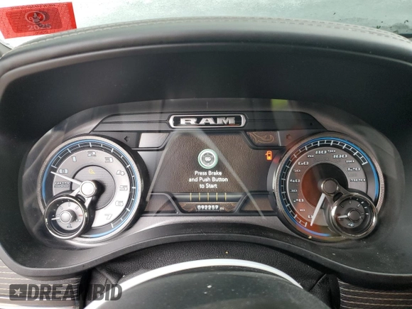 2020 Ram 1500 Limited with VIN 1C6SRFHT5LN138499, listed as a Copart auction lot 44197805 with 92,257 mi miles and Salvage Title. Bid and sale history available at carsss.com. Image 9.