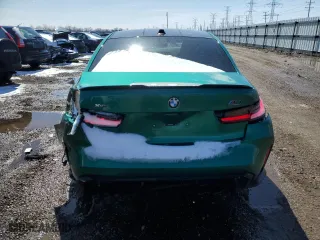 2025 BMW M3 Competition xDrive with VIN WBS33HJ0XSFT91930, listed as a Copart auction lot 49495015 with 285 mi miles and Salvage Title. Bid and sale history available at carsss.com. Image 6.