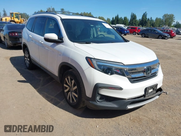 2020 Honda Pilot EX-L z VIN 5FNYF6H56LB010316, wystawiony jako IAAI lot #42433400 z przebiegiem 48 764 mil mil oraz . Historia ofert i sprzedaży dostępna na DreamBid. Obrazek 1.