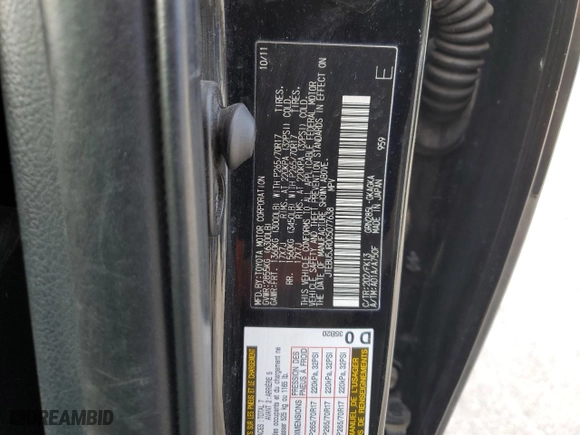 2012 Toyota 4Runner SR5 with VIN JTEBU5JR0C5077638, listed as a Copart auction lot 46248315 with 255,055 mi miles and Salvage Title. Bid and sale history available at carsss.com. Image 14.