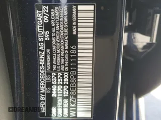 2023 Mercedes-Benz E 350 with VIN W1KZF8EB8PB111186, listed as a Copart auction lot 47231655 with 22,537 mi miles and Salvage Title. Bid and sale history available at DreamBid. Image 12.