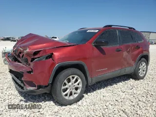 2016 Jeep Cherokee Sport with VIN 1C4PJMAB1GW238918, listed as a Copart auction lot 50257085 with 0 mi miles and Salvage Title. Bid and sale history available at carsss.com. Image 1.
