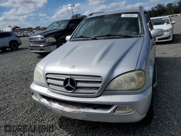 2005 Mercedes-Benz M-Class 3.7L with VIN 4JGAB57E25A535129, listed as a Copart auction lot 76950894 with 0 mi miles and Salvage Title. Bid and sale history available at carsss.com. Image 5.