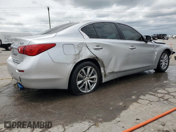 2015 Infiniti Q50 Premium with VIN JN1BV7APXFM344065, listed as a Copart auction lot 61859345 with 39,145 mi miles and Salvage title. Bid and sale history available at DreamBid. Image 3.