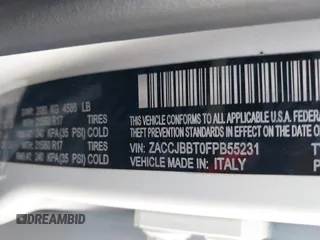 2015 Jeep Renegade Latitude z VIN ZACCJBBT0FPB55231, wystawiony jako IAAI lot #41638633 z przebiegiem 177 350 mil mil oraz . Historia ofert i sprzedaży dostępna na DreamBid. Obrazek 9.