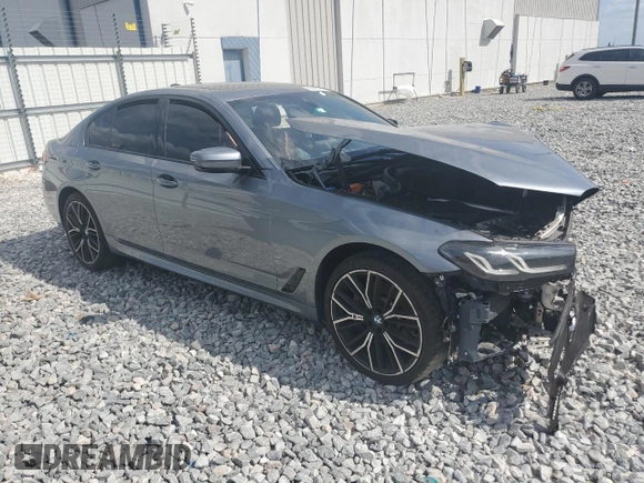 2021 BMW 5 Series 530e with VIN WBA13AG05MCF22098, listed as a Copart auction lot 55460105 with Not Provided miles and Clean Title. Bid and sale history available at carsss.com. Image 4.
