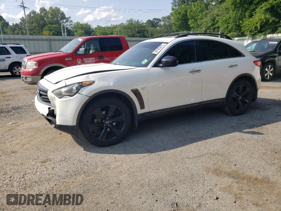 2016 Infiniti QX70 z VIN JN8CS1MU4GM670023, wystawiony jako Copart lot #59185875 z przebiegiem 123 880 mil mil oraz Szkoda całkowita • Salvage title. Historia ofert i sprzedaży dostępna na DreamBid. Obrazek 1.
