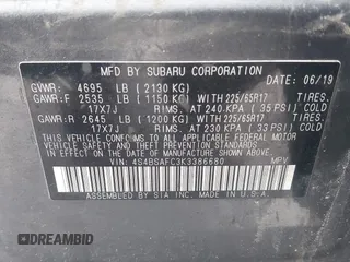 2019 Subaru Outback Premium with VIN 4S4BSAFC3K3386680, listed as a IAAI auction lot 42170056 with 114,458 mi miles and . Bid and sale history available at DreamBid. Image 9.