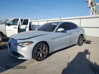 2021 Alfa Romeo Giulia Ti with VIN ZARFANBN2M7641425, listed as a Copart auction lot 74152504 with 0 mi miles and Salvage Title. Bid and sale history available at carsss.com. Image 1.