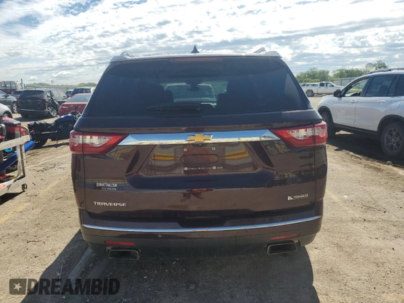 2018 Chevrolet Traverse Premier z VIN 1GNERKKW3JJ127918, wystawiony jako Copart lot #55438525 z przebiegiem 134 336 mil mil oraz Szkoda całkowita • Salvage title. Historia ofert i sprzedaży dostępna na DreamBid. Obrazek 6.