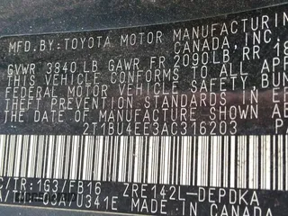 2010 Toyota Corolla with VIN 2T1BU4EE3AC316203, listed as a IAAI auction lot 35972106 with 198,544 mi miles. Bid and sale history available at carsss.com. Image 9.