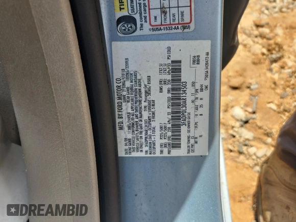 2010 Ford Fusion Hybrid z VIN 3FADP0L30AR134503, wystawiony jako Copart lot #62948515 z przebiegiem 226 913 mil mil oraz Szkoda całkowita • Salvage title. Historia ofert i sprzedaży dostępna na DreamBid. Obrazek 12.