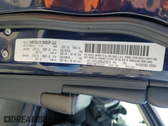 2014 Jeep Cherokee Limited с VIN 1C4PJLDB9EW279610, выставлен на аукционе Copart как лот 61083305 с пробегом 118 420 миль миль и Списание • Salvage title. История ставок и продаж доступна на DreamBid. Изображение 13.